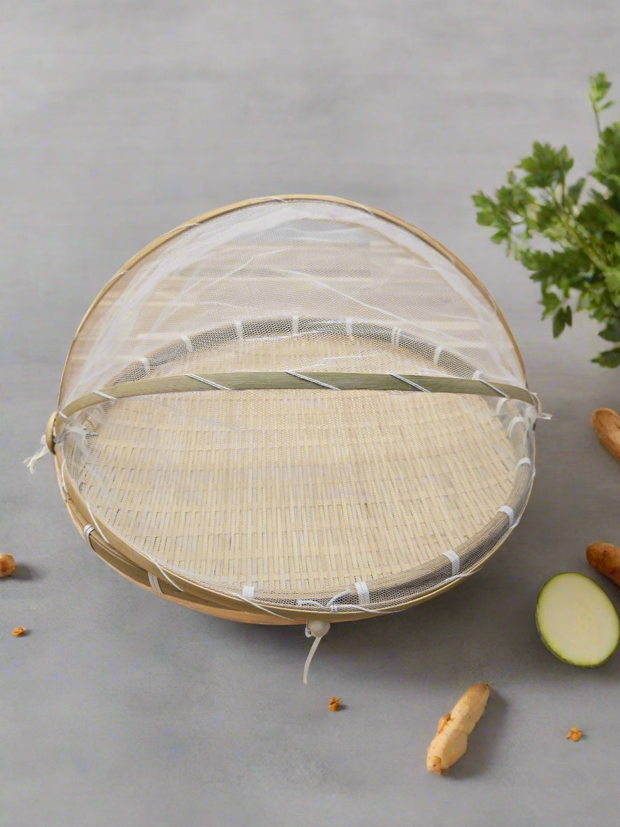 Sustainable Bamboo Baskets with Covers (Set of 3)
