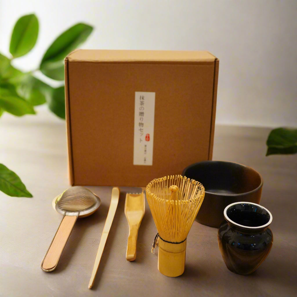 6-Piece Japanese Matcha Ceremony Set (BLACK)