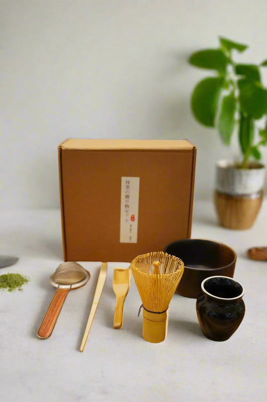 6-Piece Japanese Matcha Ceremony Set (BLACK)