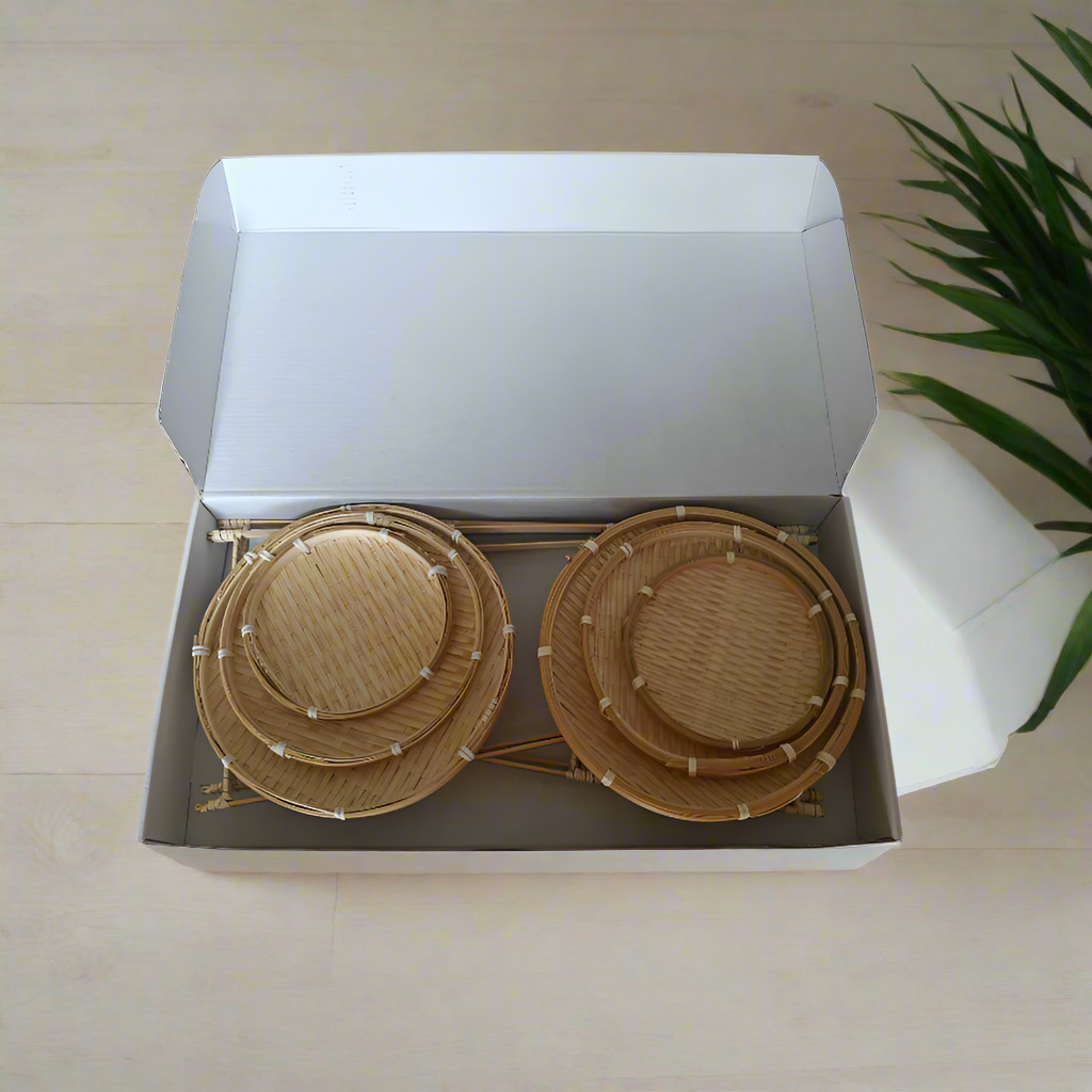 Sustainable Bamboo Woven Basket (Set of 2)