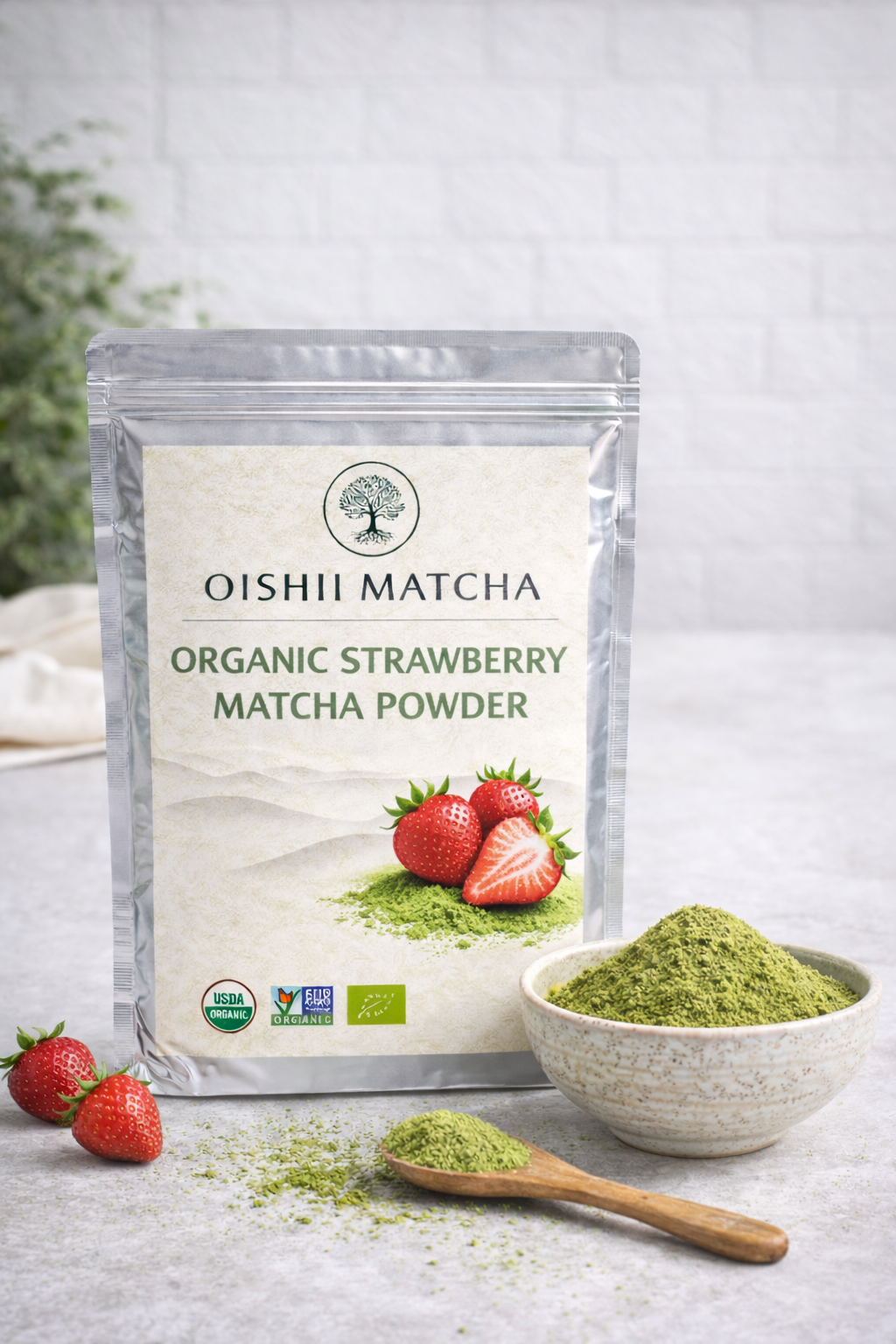 Organic Strawberry Matcha Powder